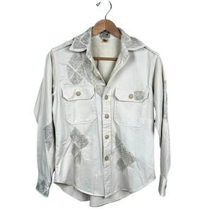 Polo Ralph Lauren Beaded Western Shirt XS 100% Cotton Southwestern Boho